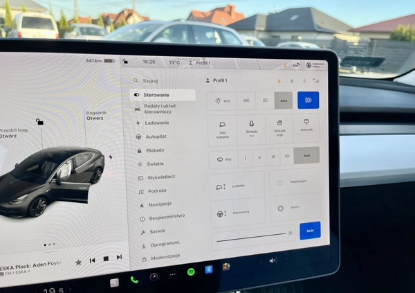 Tesla Model 3 cena 144894 przebieg: 65000, rok produkcji 2020 z Płock małe 301